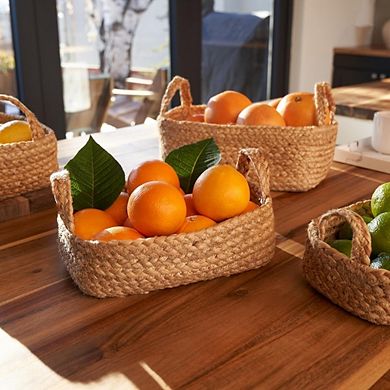 4-Pack Jute Storage Baskets, Natural Rope Shelving Organizers for Home