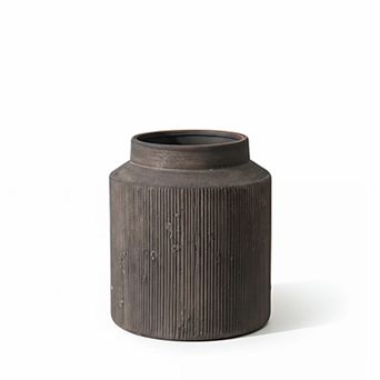 Farmhouse Rustic Terracotta Vase: Decorative 6.1 in Diameter, Sturdy Ceramic for Home Decor