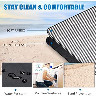 JUANWANG Waterproof Picnic Mat with Carry Strap, Beach & Camping Blanket