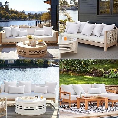 UPFHBL 2-Pack 18"x18" Waterproof Outdoor Pillow Inserts, Patio Garden Cushions