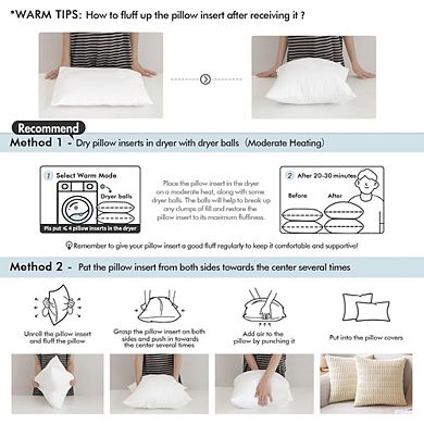 UPFHBL 2-Pack 18"x18" Waterproof Outdoor Pillow Inserts, Patio Garden Cushions