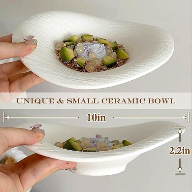 Ceramic Cloud-Shaped Bowl: 10" Home Decor, Fruit Tray, Key Holder, Minimalist Aesthetic