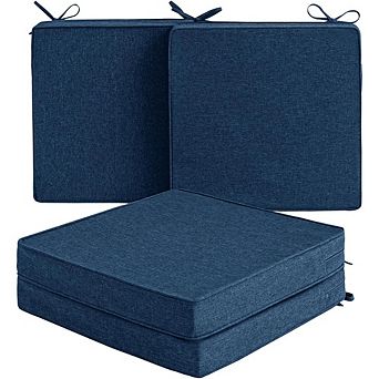 UPFHBL Set of 4 Outdoor Chair Cushions, 19x19 Inch Navy Blue, Water & Fade Resistant