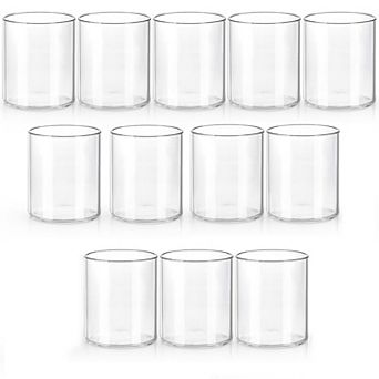 12 pc Clear Glass Cylinder Vases: Perfect for Centerpieces, Candle Displays, and Decor