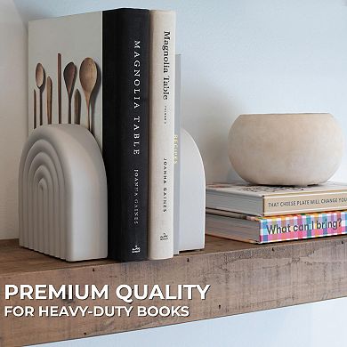 Modern Concrete Bookends: Heavy Duty, Stylish, Non-Slip, Ideal for Home or Office Decor