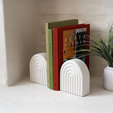 Modern Concrete Bookends: Heavy Duty, Stylish, Non-Slip, Ideal for Home or Office Decor