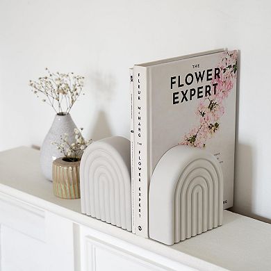Modern Concrete Bookends: Heavy Duty, Stylish, Non-Slip, Ideal for Home or Office Decor