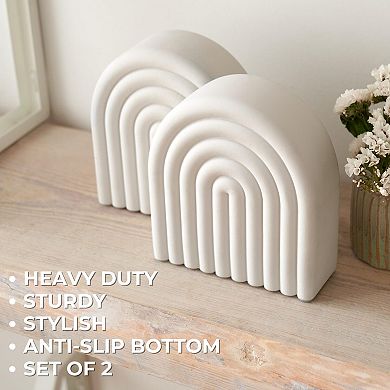 Modern Concrete Bookends: Heavy Duty, Stylish, Non-Slip, Ideal for Home or Office Decor