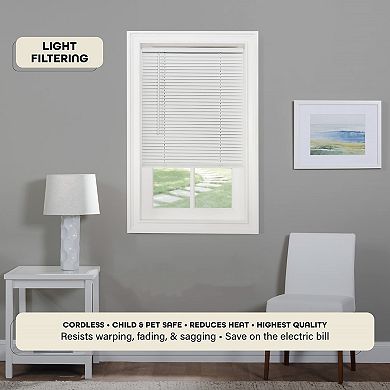 Cordless Light Filtering Mini Blinds - 34" Width, 64" Length, 1" Slat