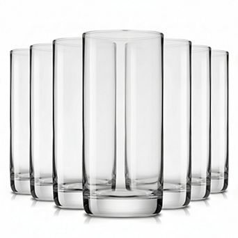 13oz Highball Glasses (6 pc Lead-Free Crystal Tall Cups for Cocktails, Water, Mojito, Tom Collins