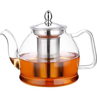 1000ml Glass Teapot with Removable Infuser, Stovetop Safe for All Tea Types