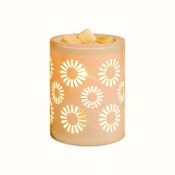 Ceramic Sunflower Wax Warmer: Scented Oil Burner with Edison Bulbs for Home Decor