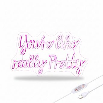 15" x 9" Pink LED Neon Sign for Room Decor: Teen, Bathroom, Bedroom, Party Gift