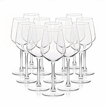 12 pc 12oz Clear Stemmed Wine Glass Set for Red White Wine Party Wedding Home