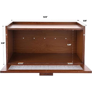 Vintage Bread Storage Box Retro Brown, Kitchen Countertop Breadbox