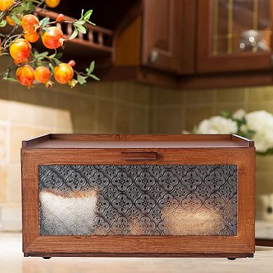 Vintage Bread Storage Box Retro Brown, Kitchen Countertop Breadbox