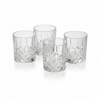 Lead-Free Crystal Old Fashioned Glasses Set of 4 Rocks Barware for Whiskey Bourbon Cocktails
