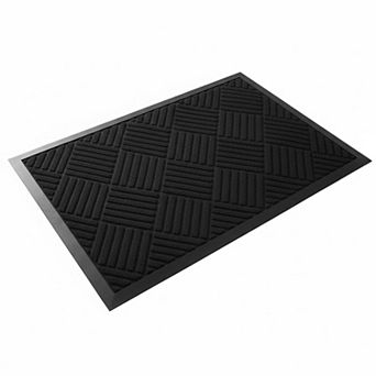 Waterproof All-Season Rubber Doormat: Stain/Fade Resistant, Low-Profile Indoor/Outdoor High-Traffic