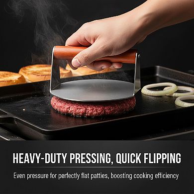 Stainless Steel Smashed Burger Press 6 Inch, Juicy Crispy for BBQs