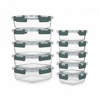 10 Pack Glass Meal Prep Containers Airtight Stackable BPA Free Food Storage Set for Microwave Oven