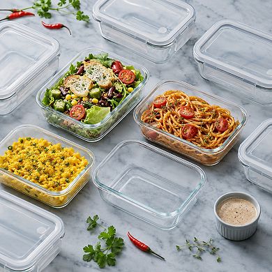 10 Pack Glass Food Storage Containers With Airtight Lids Meal Prep Stackable