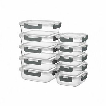 10 Pack Glass Meal Prep Containers with Lids Airtight Snap Lock Stackable Microwave Freezer