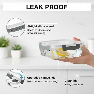 10 Pack Glass Meal Prep Containers with Lids Airtight Snap Lock Stackable Microwave Freezer