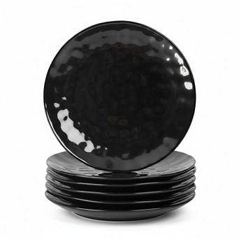10 Inch Porcelain Fluted Dinner Plates Set Microwave Dishwasher Safe Stackable For Home Restaurant