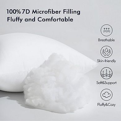 Pack of 2 12x20 Inch Outdoor Pillow Inserts Waterproof Decorative Throw Pillow Insert,for Patio Sofa