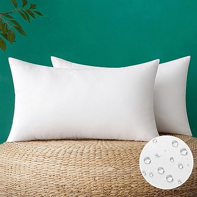 Pack of 2 12x20 Inch Outdoor Pillow Inserts Waterproof Decorative Throw Pillow Insert,for Patio Sofa