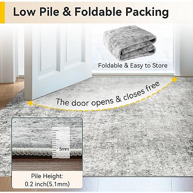 Washable Area Rugs Non-Slip Modern Abstract Soft for Living Room Entryway Bedroom , Print Pattern