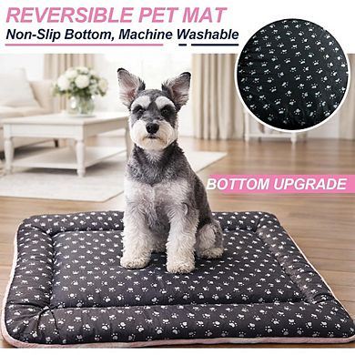 Memory Foam Plush Washable Dog Crate Mat with Non-Slip Base