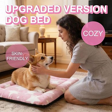Memory Foam Plush Washable Dog Crate Mat with Non-Slip Base