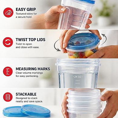 10 Pack 32 Oz Freezer Storage Containers Leak-Proof-BPA Free Soup Containers with Lids-for Meal Prep