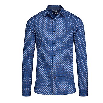 Raging Bull Mens Leaf Print Long-Sleeved Shirt