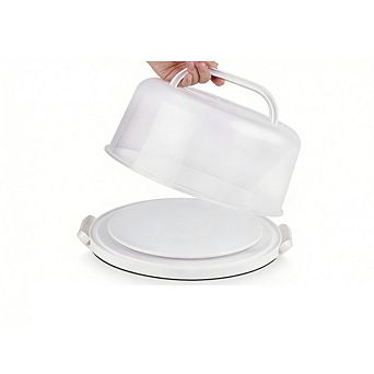 Zoulao 10-Inch Cake Carrier with Lid, Base & Handles for Secure Transport of Cakes, Pies, or Cupcake