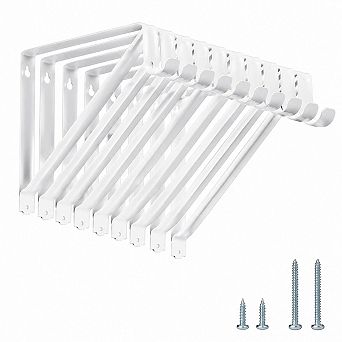10 Pack Heavy Duty Steel Closet Shelf Rod Brackets Wall Mounted