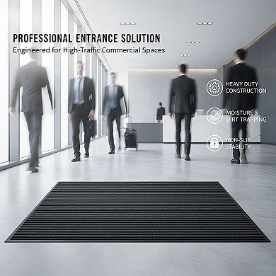 Waterproof Heavy Duty Entryway Mat Low Profile Indoor Outdoor High Traffic