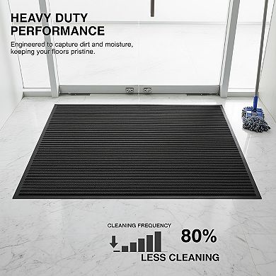 Waterproof Heavy Duty Entryway Mat Low Profile Indoor Outdoor High Traffic