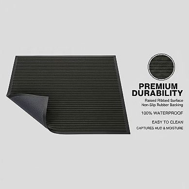 Waterproof Heavy Duty Entryway Mat Low Profile Indoor Outdoor High Traffic