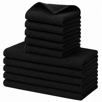 10 Pack Cotton Kitchen Towels and Dishcloths Set Ultra Absorbent Quick Drying Multi Purpose