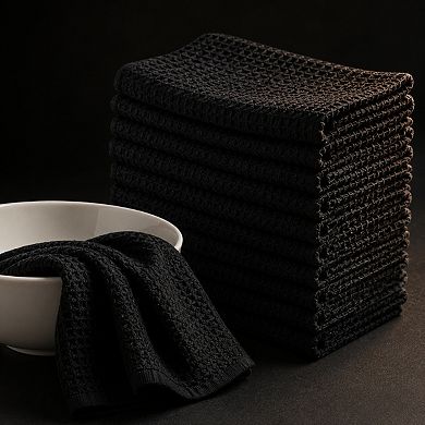 10 Pack Cotton Kitchen Towels and Dishcloths Set Ultra Absorbent Quick Drying Multi Purpose