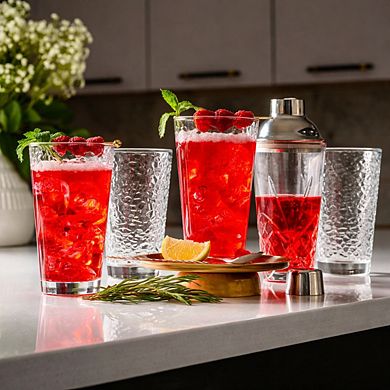 10 Pack Hammered Glass Tumblers 16oz Dishwasher Safe Versatile Drinkware