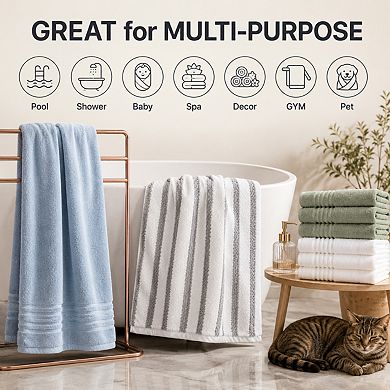 100% Cotton Luxury Bath Towel Set Soft Quick Dry Absorbent Hotel Quality