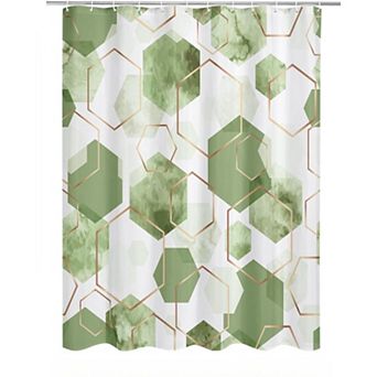 Modern Shower Curtain for Bathroom, Geometric Art Decor Waterproof Bath Curtain, Abstract Fabric