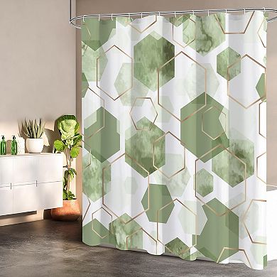 Modern Shower Curtain for Bathroom, Geometric Art Decor Waterproof Bath Curtain, Abstract Fabric
