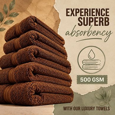 100 Cotton Quick Dry Absorbent Towels 6 Pack For Gym Spa Pool Bathroom