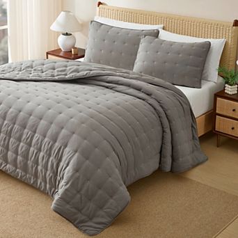 CGK Linens Lightweight All-Season Quilt Set, Ultra Soft & Breathable w/ Shams