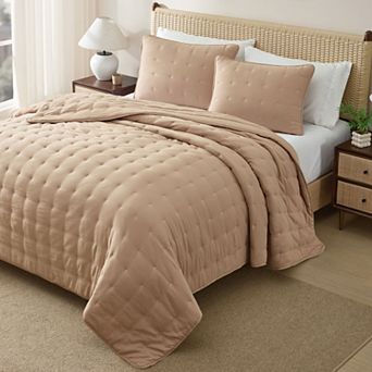 CGK Linens Lightweight All-Season Quilt Set, Ultra Soft & Breathable w/ Shams