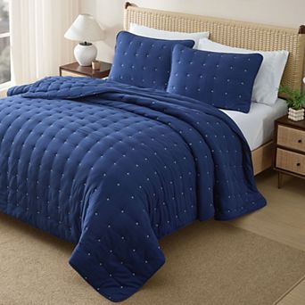 CGK Linens Lightweight All-Season Quilt Set, Ultra Soft & Breathable w/ Shams
